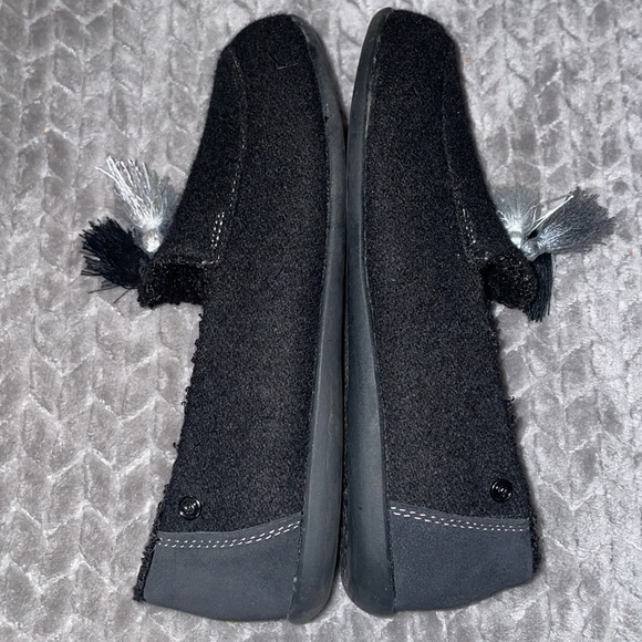 Spenco Hearthside Slipper Black Womens Sz 7W Orthotic Felted Wool Upper Fleece - Picture 8 of 9